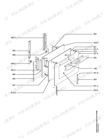 Взрыв-схема плиты (духовки) Aeg E8340-B - Схема узла Section3